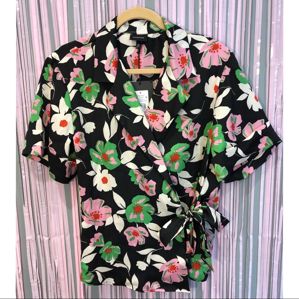 Floral Wrap Blouse